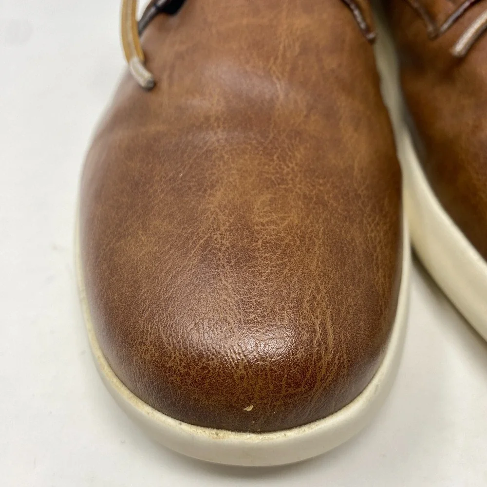 Ben Sherman Brown Faux Leather Comfortable Lightweight Dress Oxford‎ Shoes Sz 12